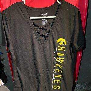 Boxercraft Black V-Neck Hawkeyes Tee